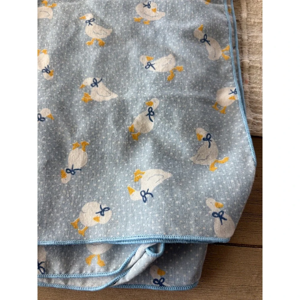 vintage country goose cloth napkins 1980s 90s cottagecore blue granny chic